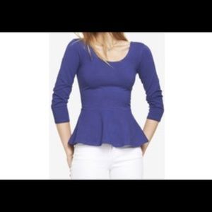 Express Royal Blue Peplum Top